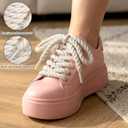 Thick Rope Shoe Laces for Sneakers, 8mm Wide Round Shoelaces Chunky Twisted Shoelaces Cotton Shoe Laces Replacement Strings for Men Women Sneakers