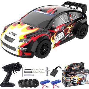 Remote Control Drifting Car 1/16 Scale, 30+MPH 4WD High Speed Drift RC Car, Speed & Steering Control Vehicle Toy with U2 Sets of Tires and Light for Kids 8-12 Years Old