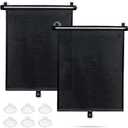 Car Window Shade for Side Windows, 2 Pack Sun Shade Retractable for Car Blocks Heat and UV Rays Glare Protection Roller Sunshade Visor for Baby, Kids, Pets, Passengers