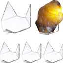 Hipiwe 5-Pack Acrylic Triangle Display Stand for Geodes Rock Mineral, Large