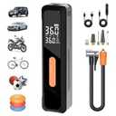 Portable Tire Inflator Air Compressor 4X Air Pump for Car Tires, 12DC Air Pump with Digital Pressure Gauge & LED Lights, 150PSI Tire Inflator for Motorcycle/Bike/Ball/Car Accessories