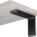 2-Pack 16 Inch Countertop Support Brackets, Heavy Duty L Brackets for Quartz/Wood/Laminate/Granite Countertops | 3/8" Thick Metal Steel | Frosted Black Powder Coated