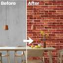 2 x Anmon Brick Wallpaper Peel and Stick - Self Adhesive Removable Red Brick Wall Paper for Christmas Fireplace - Waterproof Stone Vinyl Contact Paper for Kitchen Bedroom and Living Room Walls