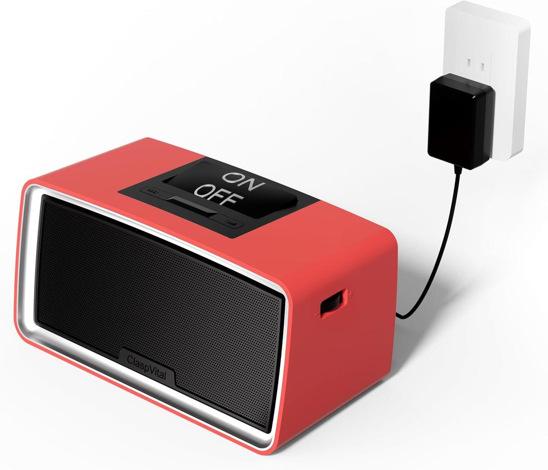 One-Touch Simple Music Player for Seniors | 6,000 Songs Mp3 Music Player for Elderly 32GB TF Card with Reader | Gift for Dementia, Alzheimers (Red)