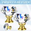 Hotop 30 Pieces Crystal Drawer Knobs Clear 30mm Diamond Crystal Dresser Knobs Glass Cabinet Pulls Handles with Screws for Kitchen Office Bathroom Cabinet (Gold)