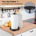 Countertop Paper Towel Holder - One-Handed Tear with Ratchet Mechanism, Weighted Base Degradable Plastic Paper Towel Stand, Black Farmhouse Kitchen Bathroom Decor Accessories