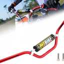 Universal 7/8 Inch 22mm Dirt Bike Handlebars, Upgraded Pit Bike Handlebar with Foam Pad for Motocross CRF YZF KXF KLX RMZ DRZ Pit Dirt Bike ATV Quad - Red