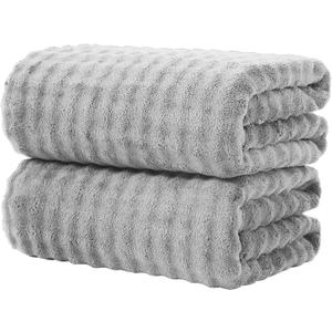 KBY Bath Towels Set of 2, Extra Large Bath Sheets 40X80 Inches,Quick Dry, Ultra SoftDurable & Super Absorbent Oversized Bathroom Towel Sets for Adults, Gym, Spa, Pool & Hotel Gray (Grey)