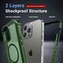 jaroco Magnetic for iPhone 13 Pro Max Case, [Compatible with MagSafe][Military Grade Drop Protection][Heavy Duty Protection][Non-Slip][Shockproof] 2-Layer Durable Bumper Phone Case 6.7''-Army Green