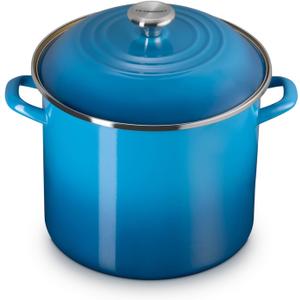 Le Creuset Enamel on Steel Traditional Stockpot, 12 qt., Marseille with Stainless Steel Knob, 12 Quarts
