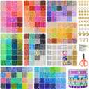 Redtwo 30000 Pcs Clay Beads Bracelet Making Kit, 4 Boxes 192 Colors Friendship Bracelet Kit Flat Polymer Clay Beads for Jewelry Making, Crafts Gift for Girls Ages 6-12