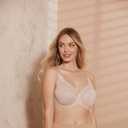 Bali Women's Lilyette Minimizer Underwire Bra with Lace Trim, Microfiber Full Coverage Bra, 36DDD