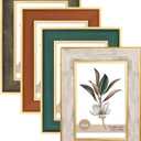 XUANLUO 4 Pack Picture Frames Farmhouse Rustic Picture Frame Sets with Distressed Wood Grain,Display Pictures Tabletop or Wall Decor (Mix Color, 4x6 (4pc))