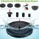 3.5W Solar Fountain for Bird Bath, Solar Water Fountain Outdoor with 6 Nozzles & 4 Fixed Rods, Solar Fountain Pump Water Pump for Garden, Pond, Fish Tank, Pool