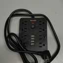 Surge Protector Power Strip, 8 Outlets(1250W/10A), 6 USB Charging Ports(2 USB C), 6FT Flat Plug Extension Cord Outlet Extender with Overload Protection, ETL Certified for Office, Dorm Room