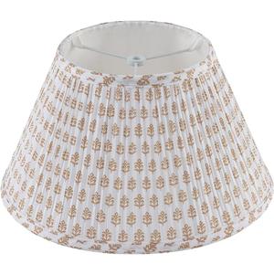Lamp Shades For Table Lamps, Medium Lamp Shade 7" Top x 13" Bottom x 7.8" Slant Height, Barrel Replacement Lampshade(Spider Fitter), Modern Fabric Pleated Lampshades For Table Lamp 1 Pack(Brown Floral)