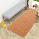 OLANLY Dog Door Mat for Muddy Paws 54x24, Absorbs Moisture and Dirt, Absorbent Non-Slip Washable Doormat, Quick Dry Chenille Mud Mat for Dogs, Entry Indoor Entryway Carpet for Inside Floor, Orange
