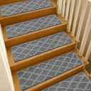9.5"x36" Stair Treads for Wooden Steps Indoor, 15 Pcs Non Slip Peel and Stick Carpet Stair Treads, Washable & Reusable Self Adhesive Stair Runner Rug for Kids Elders Pets - Gray