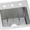 Elkay Crosstown ECTSR15159TBG3 Single Bowl Dual Mount Stainless Steel Bar Sink Kit