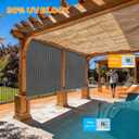 Grey Outdoor Roller Shades 8' W x 8' H, Exterior Cordless Patio Shade Roll up-Down Blinds Spliced Design (Fixed 2 Poles, One-Full Piece Fabric Sunshade)