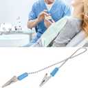 5Pcs Lab Bib Clip Lab, 5Pcs Lab Bib Clip for Clamping Disposable Cordless Bib Bib Clip Napkin Holder Dentist Supplies Stainless Steel Oral Scarf Clip (Blue)