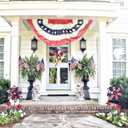 YEAHOME 4th of July Decorations Outdoor, 22.4" Set of 2 Red White Blue Metal Flowers Decorative Garden Stakes for Memorial Day Decorations, Yard Signs Patriotic Decorations for Garden Lawn Porch