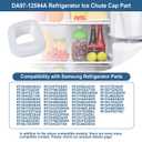 DA97-12594A Refrigerator Dispenser Ice Chute Cap and Gasket Assembly Compatible with Samsung Refrigerator Ice Maker Gasket Replacement Parts RF28HMEDBSR/AA-00, RF28JBEDBSR/AA-00, RF263TEAESR/AA-01