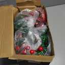 Hiboom 4 Pcs Christmas Teardrop Swag Ornament Christmas Swags Xmas Teardrop Artificial Berry Clusters Pine Cone Decorative Props Pendant with Red Bow for Indoor Outdoor Wall Door Hanging Decor