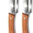2PCS Multi Functional Premium Vegetable Peeler with Wooden Handle and Bottle Opener,Stainless Steel Blade Kitchen Tool for Fruit Apple Potato Pumpkin Papaya Carrot