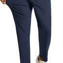 PJ PAUL JONES Men 4 Way Stretch Golf Pants Casual Slim Fit Cropped Tapered Dress Pants Lightweight Business Trousers