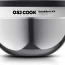 18/8 Stainless Steel Salad Bowl Kit - 74oz, Mixing Bowls with Lids Set, Teakwood - Comes with 1.7oz Condiment Container and Removable Tray for Organization - Leak-Proof, Dishwasher Safe (Mirror)