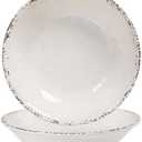 ZAROCRUS Melamine Large Serving Bowls Set of 2, 13.75" and 130 OZ Farmhouse BPA Free Salad, Pasta and Mixing Serving Bowls, Large Bowls Set for Serving Food, Durable and Dishwasher Safe, Ivory