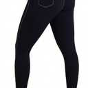 Sunzel Leggings for Women Tummy Control Compression Workout High Waisted Yoga Pants with Back Pockets (Black, XS)