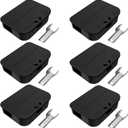 Mouse Stations with Keys 6 Pack, Keyless Design and Key Required Mouse Stations, Mice Stations, Keeps Children and Pets Safe Indoor & Outdoor, Black