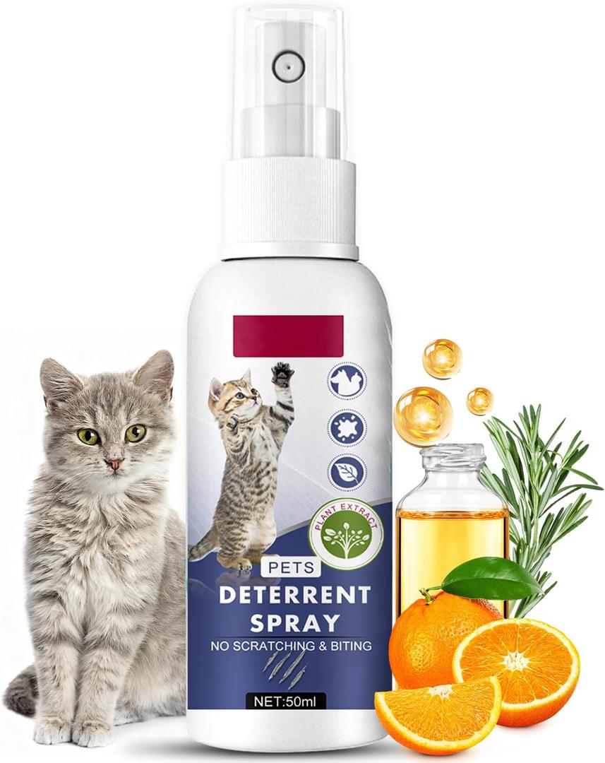 Tetra No Scratch Spray for Cats, Natural Anti Scratch Cat Spray, EffectiAve Cat Bitter Spray for Chewing & Scratching Keep Off Cat Indoor or Outdoor, Protect Furniture, Curtain, Floor & Plant, 50 Ml