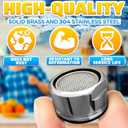 4Pcs Bathroom Faucet Aerator Replacement Set 15/16" 24mm, 2.2 GPM - Leak-Proof & Water-Saving Faucet Aerators, Rust-Resistant Bathroom Sink Aerator Replacement - Kitchen Sink Aerators, Male Connector