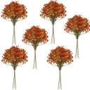 Babys Breath Artificial Flowers Bulk, Fall Decorations for Home, 18pcs Burnt Orange Gypsophila Babys Breath for Wedding Arches Bouquets Table Centerpieces Autumn Decor