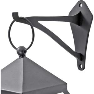 2 Piece 6" Outdoor Indoor Decorative Small Planter Lantern Hooks for Wall Hanging Windchime Hummingbird Feeder Hangers, Black