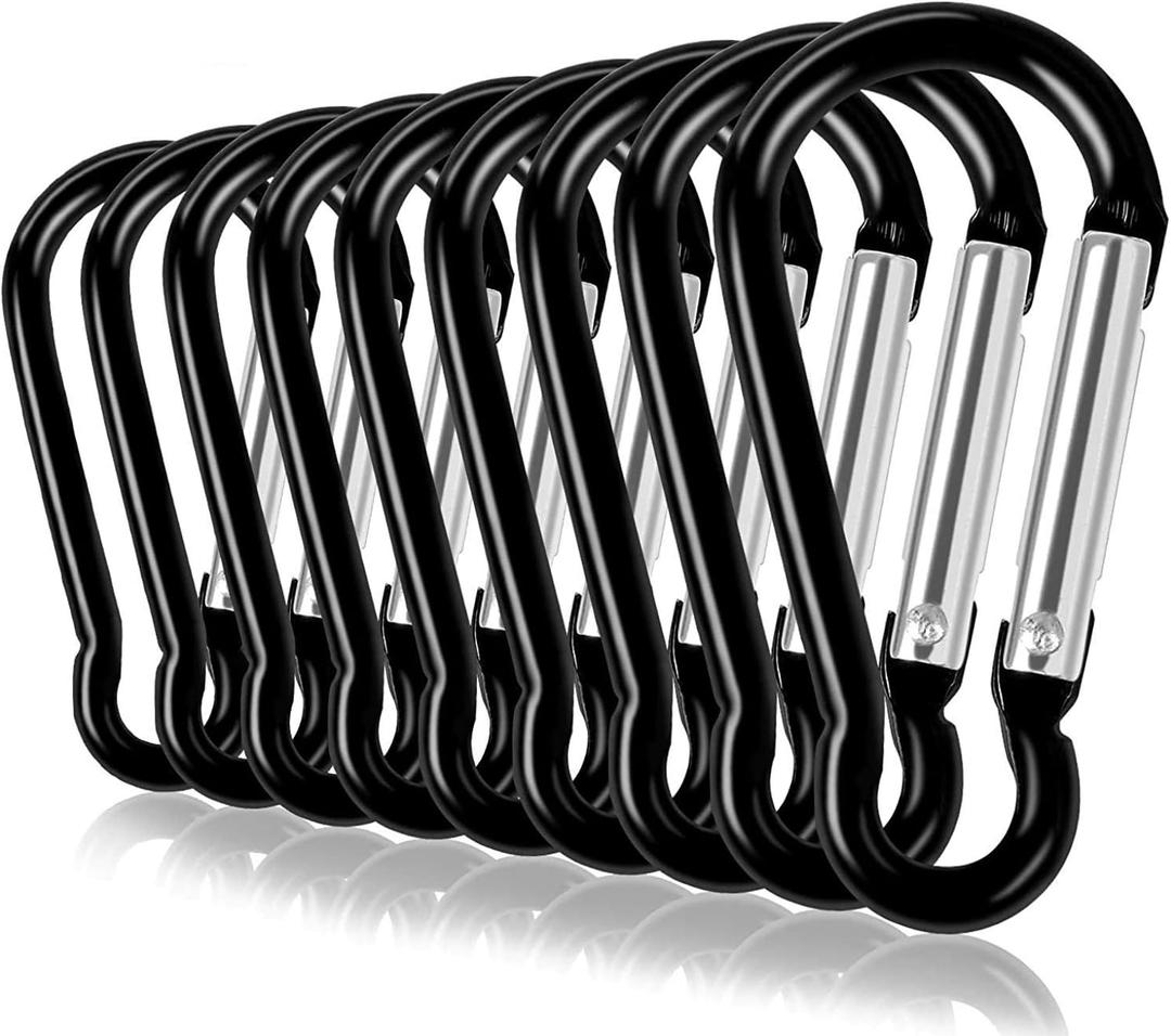 UPINS 100pack Aluminum Keychain Carabiner Spring Clip D Shape Hook Durable Sport Accessories