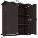 ChooChoo Bathroom Wall Cabinet, Over The Toilet Space Saver Storage Cabinet, Medicine Cabinet with 2 Door and Adjustable Shelves, Cupboard
