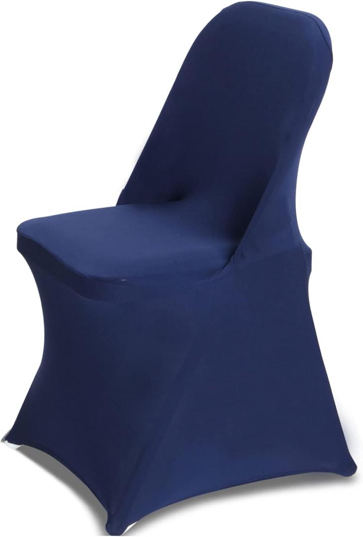HAINARverS Stretch Spandex Folding Chair Covers 30PCS Universal Fitted Chair Cover Protector for Wedding,Party, Banquet, Holidays, Celebration, Decoration (Navy Blue, 30 PCS)