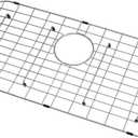LQS Kitchen Sink Grid, Sink Protector 27 9/16" x 13 9/16" with Rear Drain Hole for Single Bowl, Stainless Steel Sink Grid, Sink Protectors for Kitchen Sinks, Sinks Bottom Grid