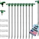 Eurmax USA Galvanized Non-Rust Camping Family Tent Pop Up Tent Stakes Canopy Anchors Heavy Duty 10pc-Pack, with 4x10ft Ropes & 1 Green Stopper
