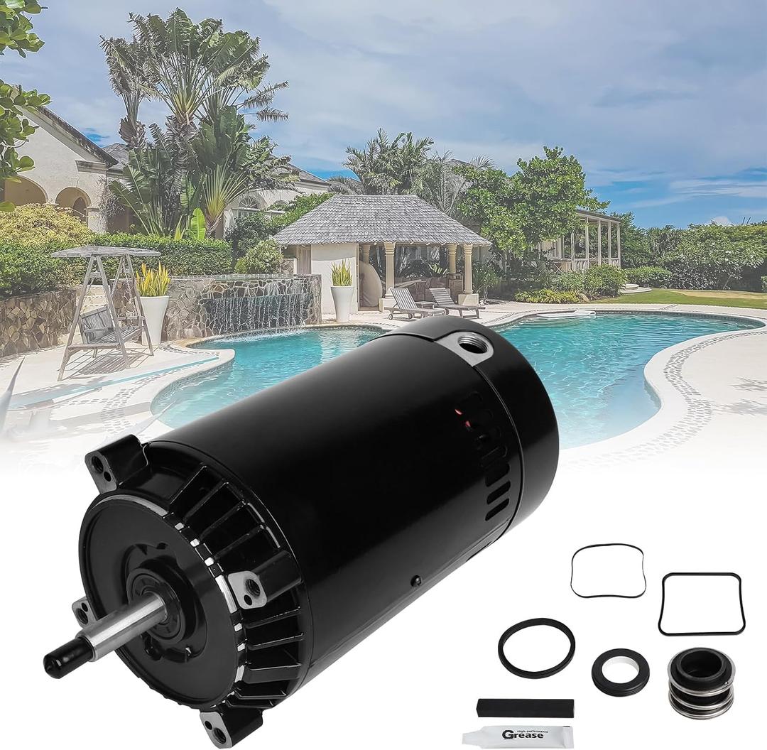 UST1152 Pool Pump Motor and Seal Replacement Kit Pool Pump Motor 1.5 HP Up-Rated C Face 56J Frame Compatible with Hayward Super Max-Flow Northstar Jacuzzi Magnum Pumps