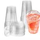 FULING 100 Sets 16 oz Plastic Cups with Strawless Sip-Lids Crystal Clear Disposable 16oz Plastic Cups with Lids - Durable PET - BPA Free, for Coffee, Smoothie, Shakes