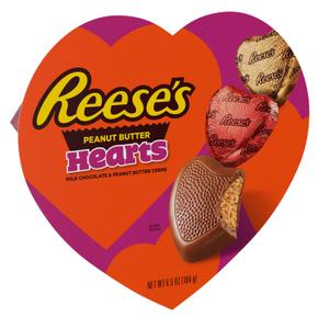 REESE'S Chocolate Peanut Butter Creme Hearts, Valentine's Candy Gift Box, 6.5 oz