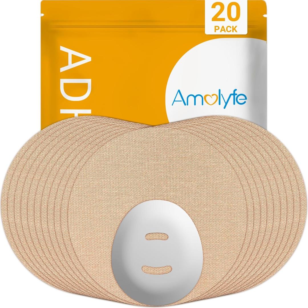 Dexcom G7 Overpatches, 20 pcs Dexcom G7 & Stelo Adhesive Patches Waterproof, 1 pc Reusable Protective CGM Sensor Cover, Breathable, Long-Lasting, Hypoallergenic, No Residue on Dexcom (TAN)
