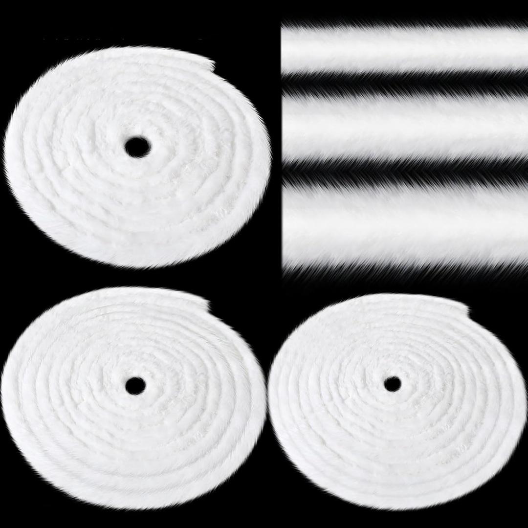 90 Feet White Faux Fur Ribbon Trim Fabric White Feather Boas Garland for Crafts DIY Party Decor,1,2,3 Inch x 30ft