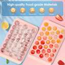 WIBIMEN Ice Cube Tray with Lid and Bin - Round Ice Trays for Freezer with Lid - Ice Cube Trays for Freezer with Ice Container (1"-2PACK Pink)