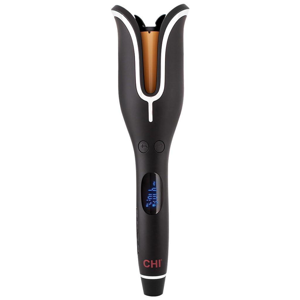 CHI Spin N Curl, Curling Iron For Healthy & Shiny Effortless Curls & Waves, Provides Preset Temperature Settings For Each Hair Texture, Onyx Black (1 Count (Pack of 1))